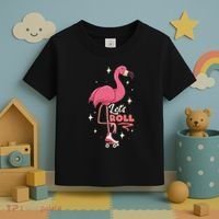 Roller Skating Dance Flamingo LetS Roll Quad Skater Toddler T-Shirt thumb 3