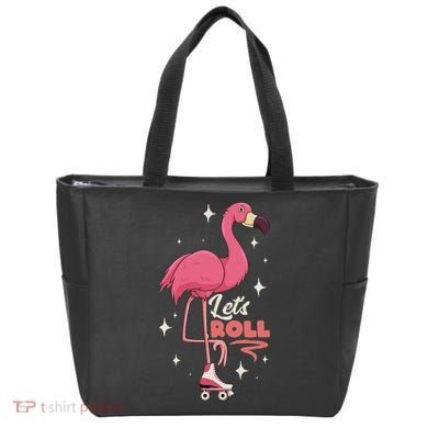 Roller Skating Dance Flamingo LetS Roll Quad Skater Tote Bag