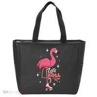 Roller Skating Dance Flamingo LetS Roll Quad Skater Tote Bag thumb 0