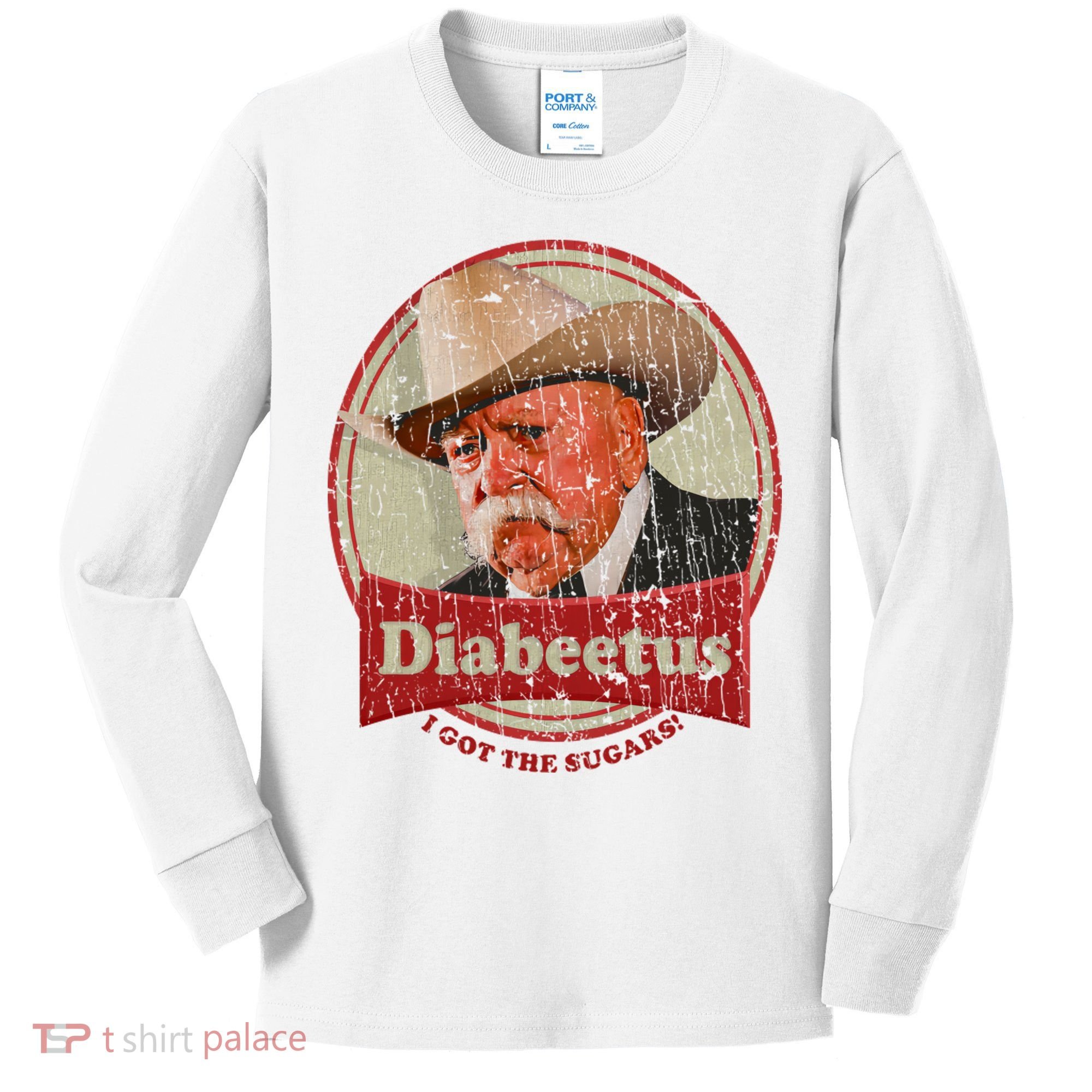 Diabeetus I Got The Sugars Distressed Kids Long Sleeve Shirt