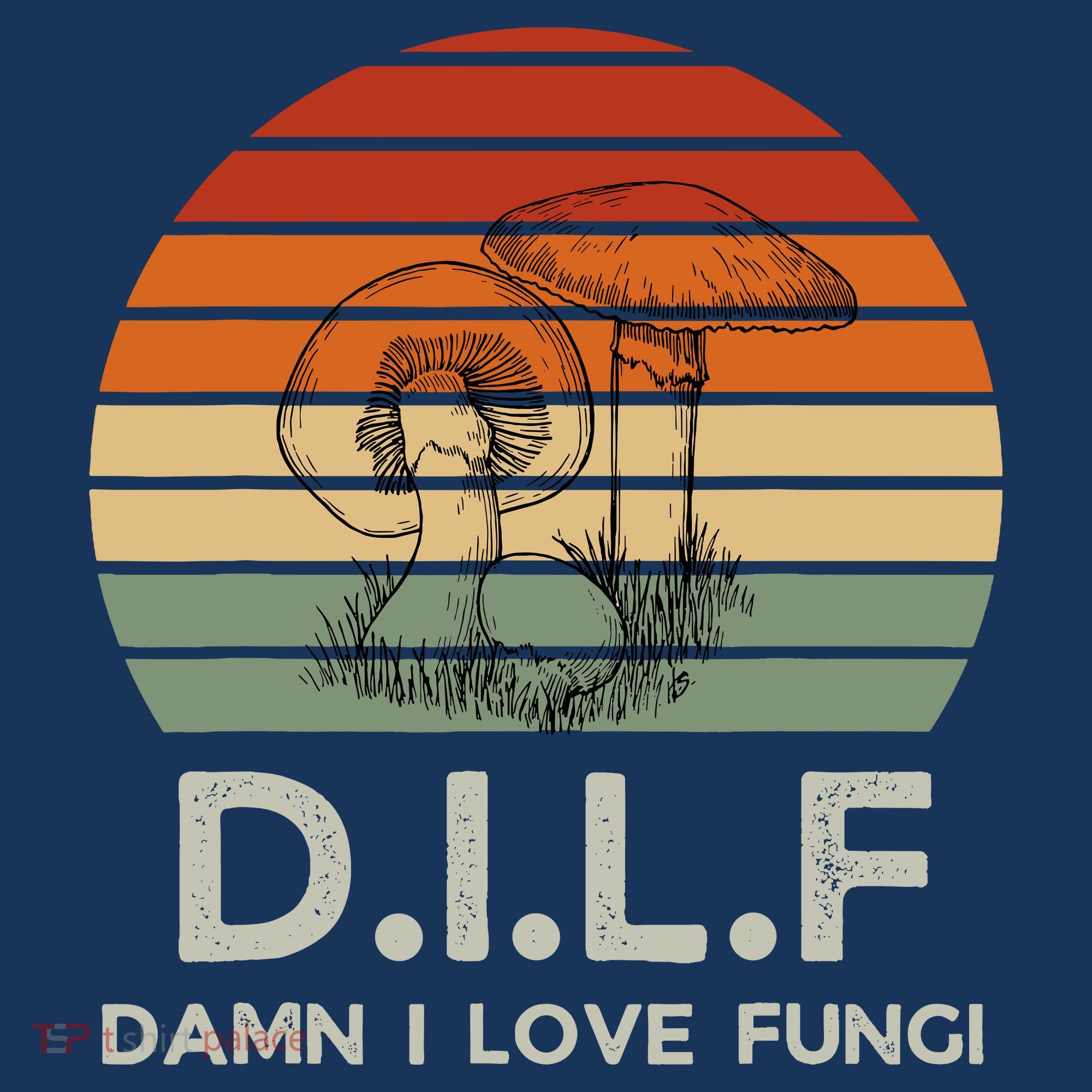 Retro Sun Dilf Damn I Love Fungi Mushrooms Mushroom Lover Women's Hoodie