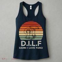Retro Sun Dilf Damn I Love Fungi Mushrooms Mushroom Lover Women's Tank Top thumb 3