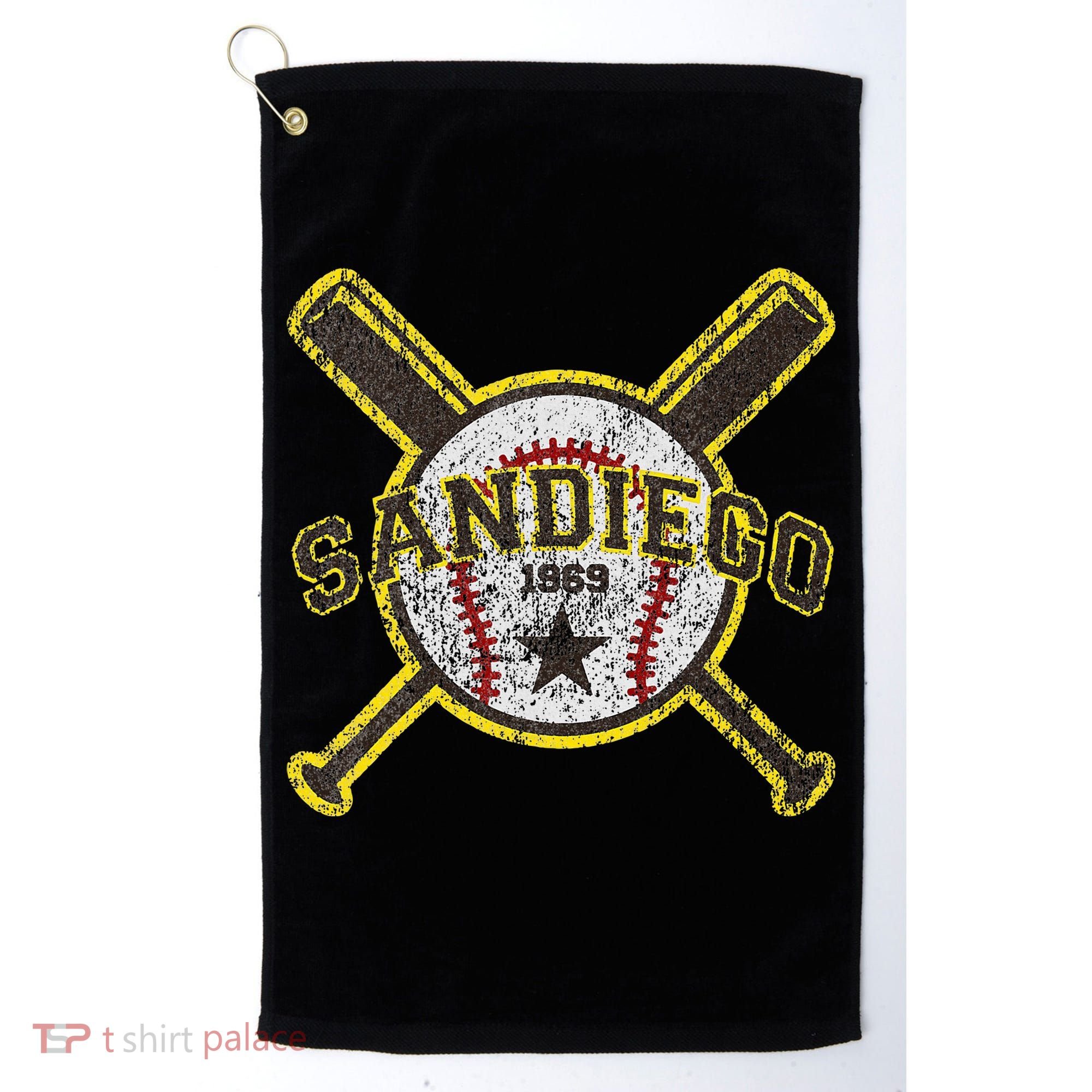 Retro San Diego Baseball Sd Golf Towel