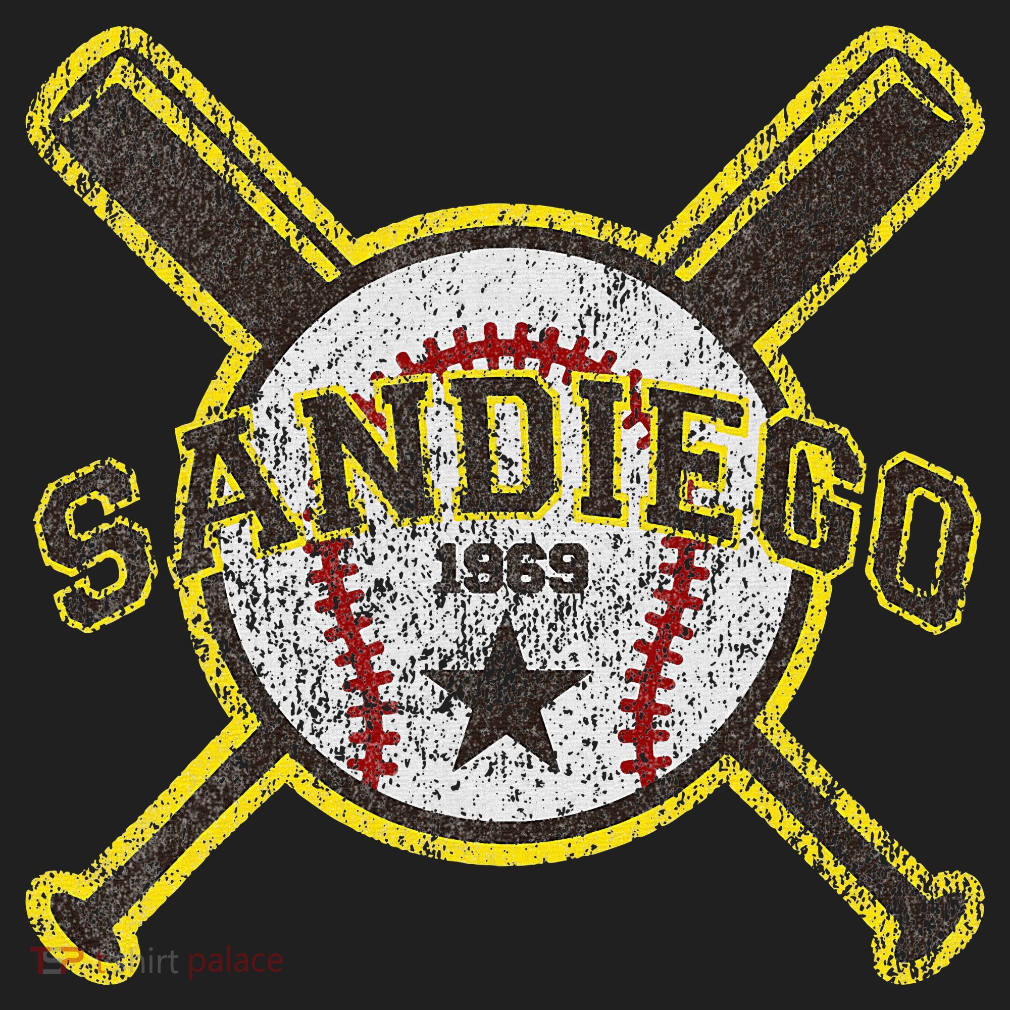 Retro San Diego Baseball Sd Golf Towel