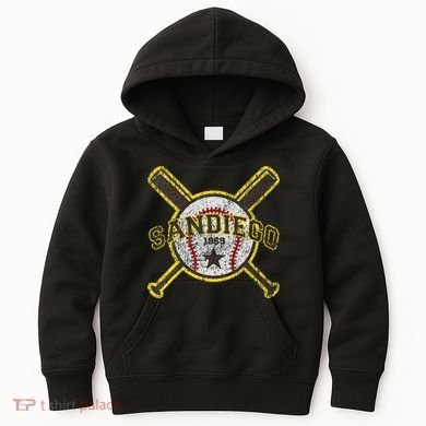 Retro San Diego Baseball Sd Kids Hoodie