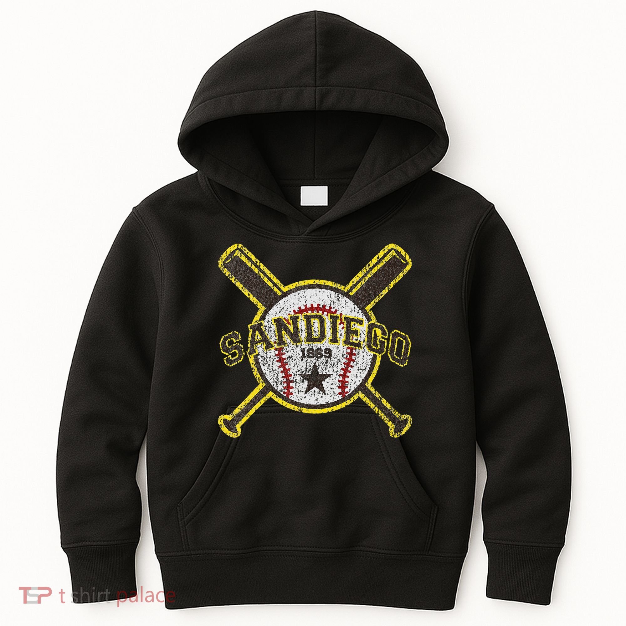 Retro San Diego Baseball Sd Kids Hoodie