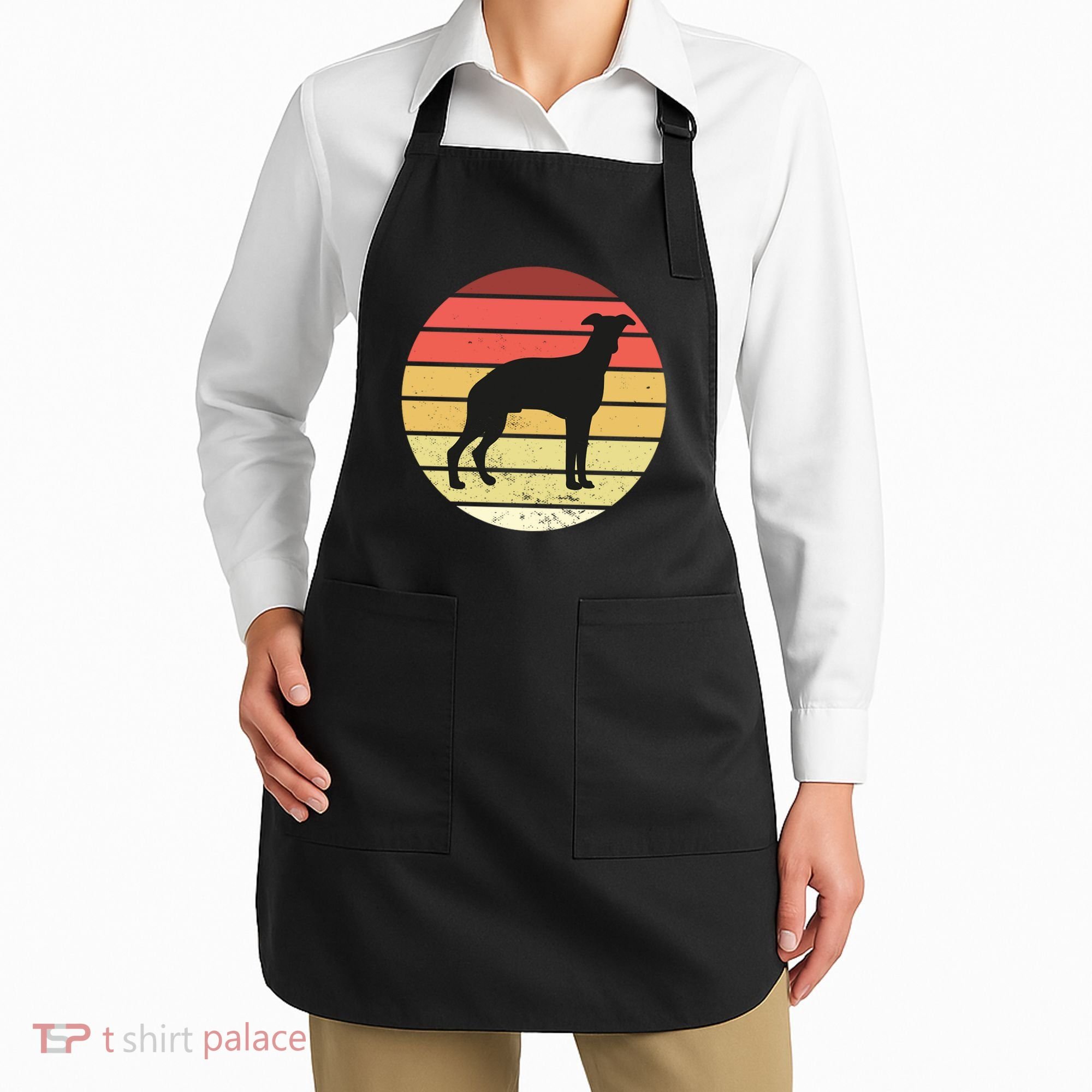 Retro Sunset Dog Lover Apron