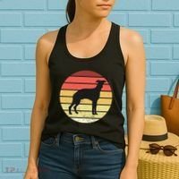 Retro Sunset Dog Lover Women's Tank Top thumb 2