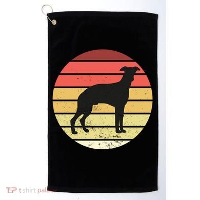 Retro Sunset Dog Lover Golf Towel