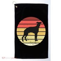 Retro Sunset Dog Lover Golf Towel thumb 0