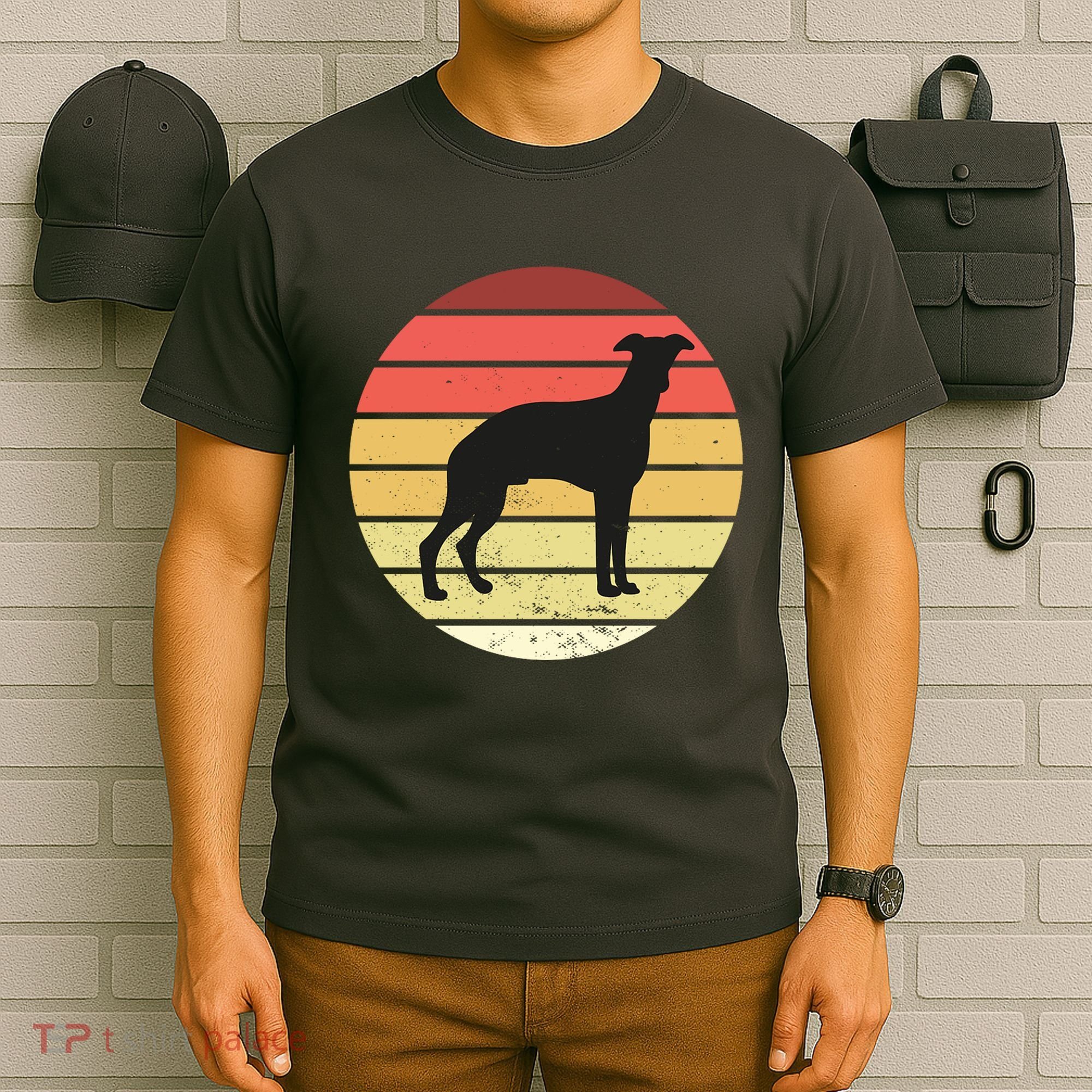 Retro Sunset Dog Lover T-Shirt