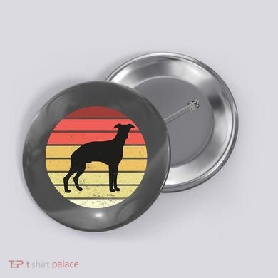 Retro Sunset Dog Lover Button