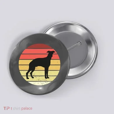 Retro Sunset Dog Lover Button