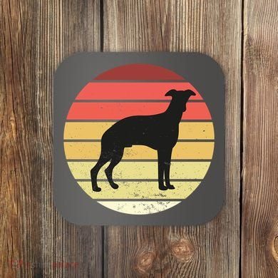 Retro Sunset Dog Lover Coaster