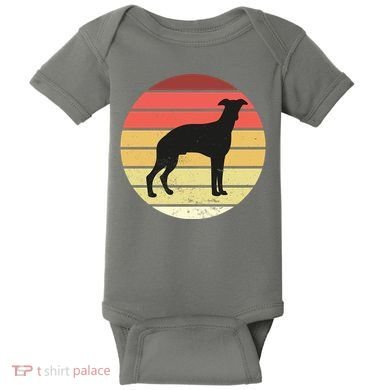 Retro Sunset Dog Lover Baby Bodysuit