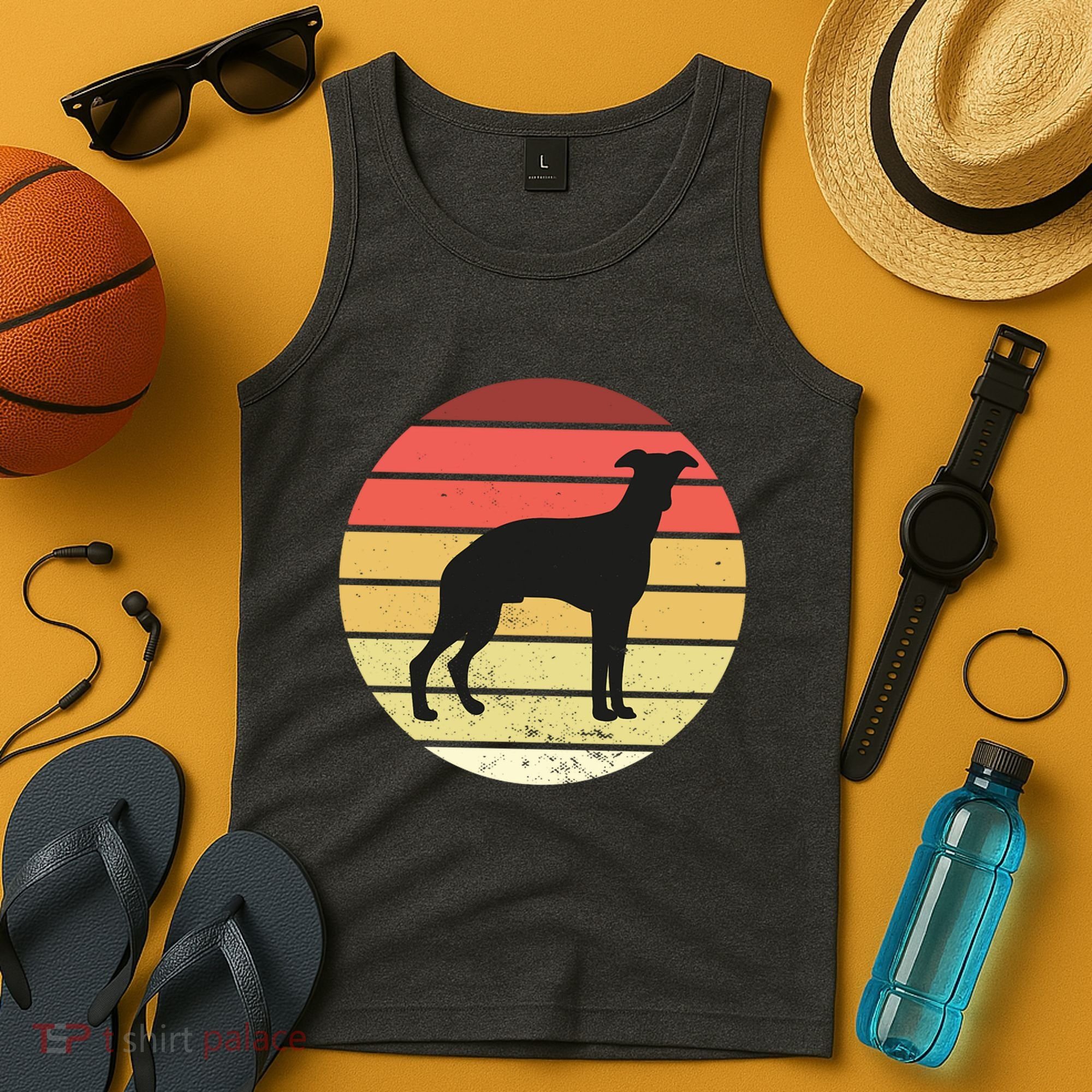 Retro Sunset Dog Lover Tank Top