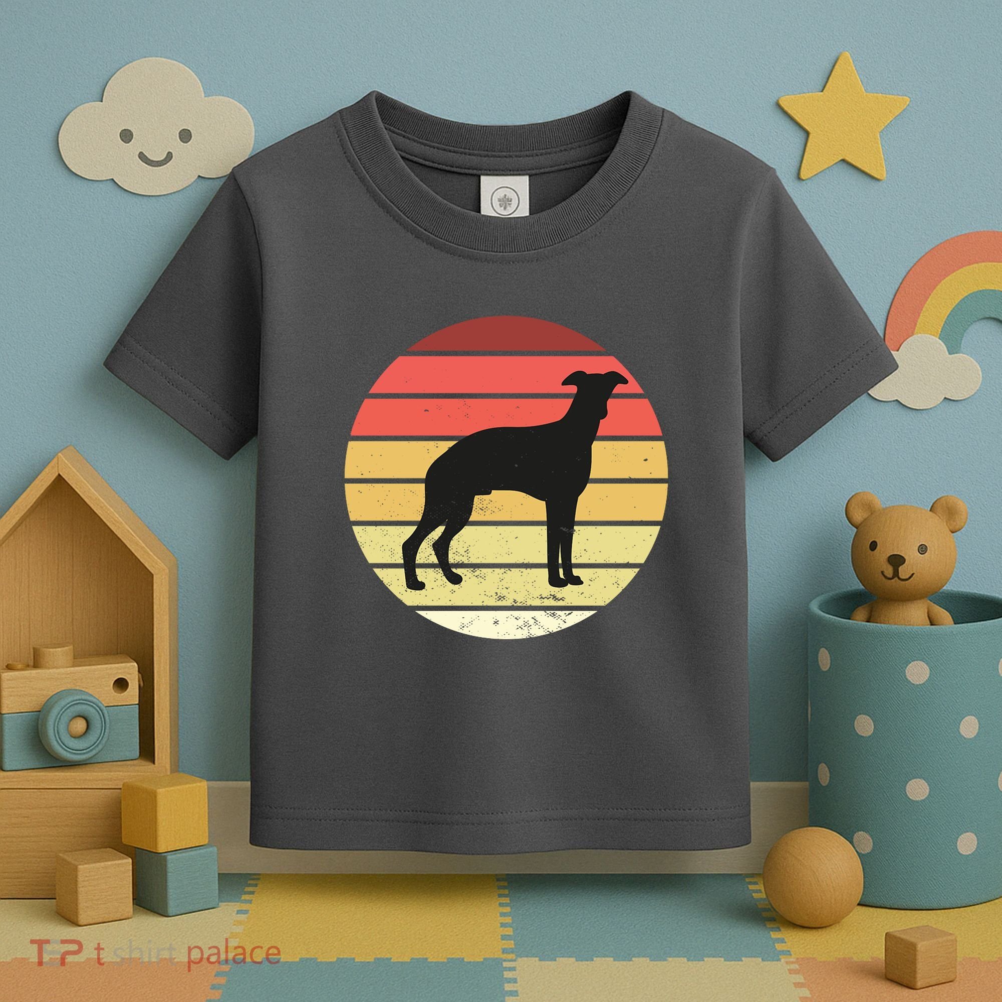 Retro Sunset Dog Lover Toddler T-Shirt