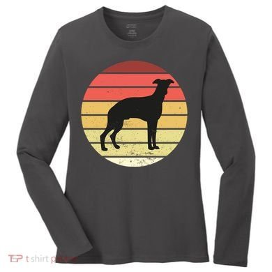 Retro Sunset Dog Lover Women's Long Sleeve Shirt
