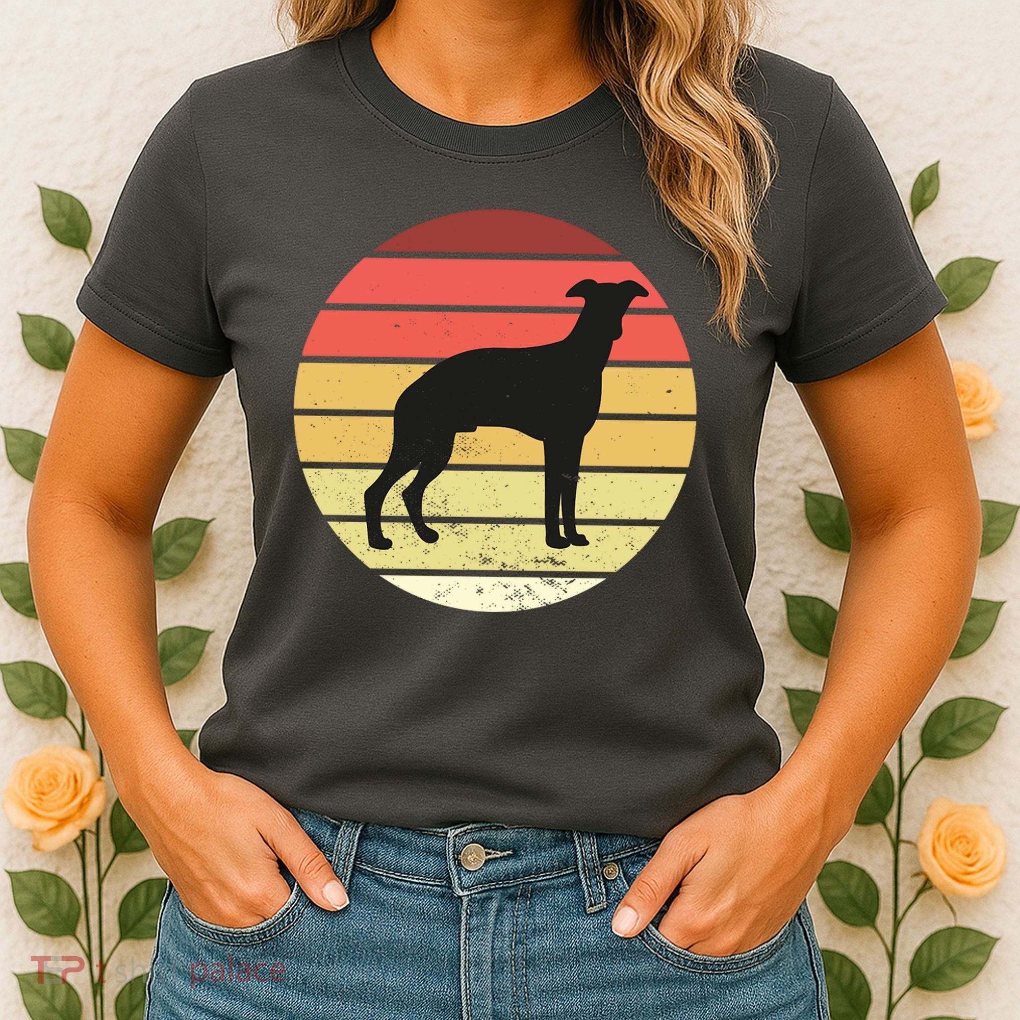 Retro Sunset Dog Lover Women's T-Shirt