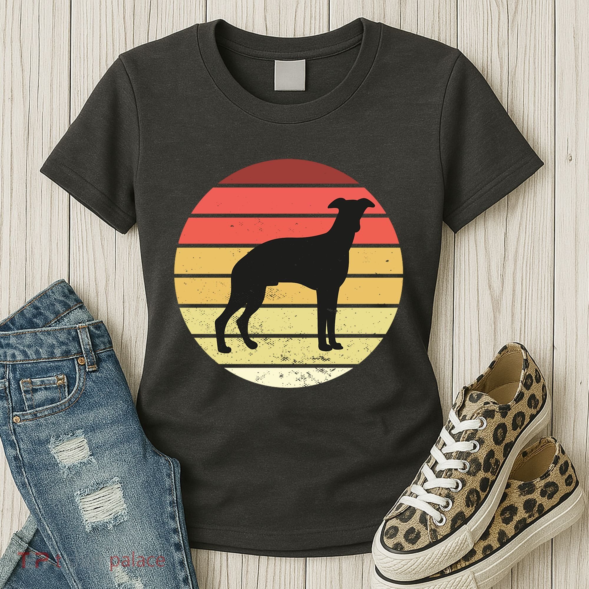 Retro Sunset Dog Lover Women's T-Shirt