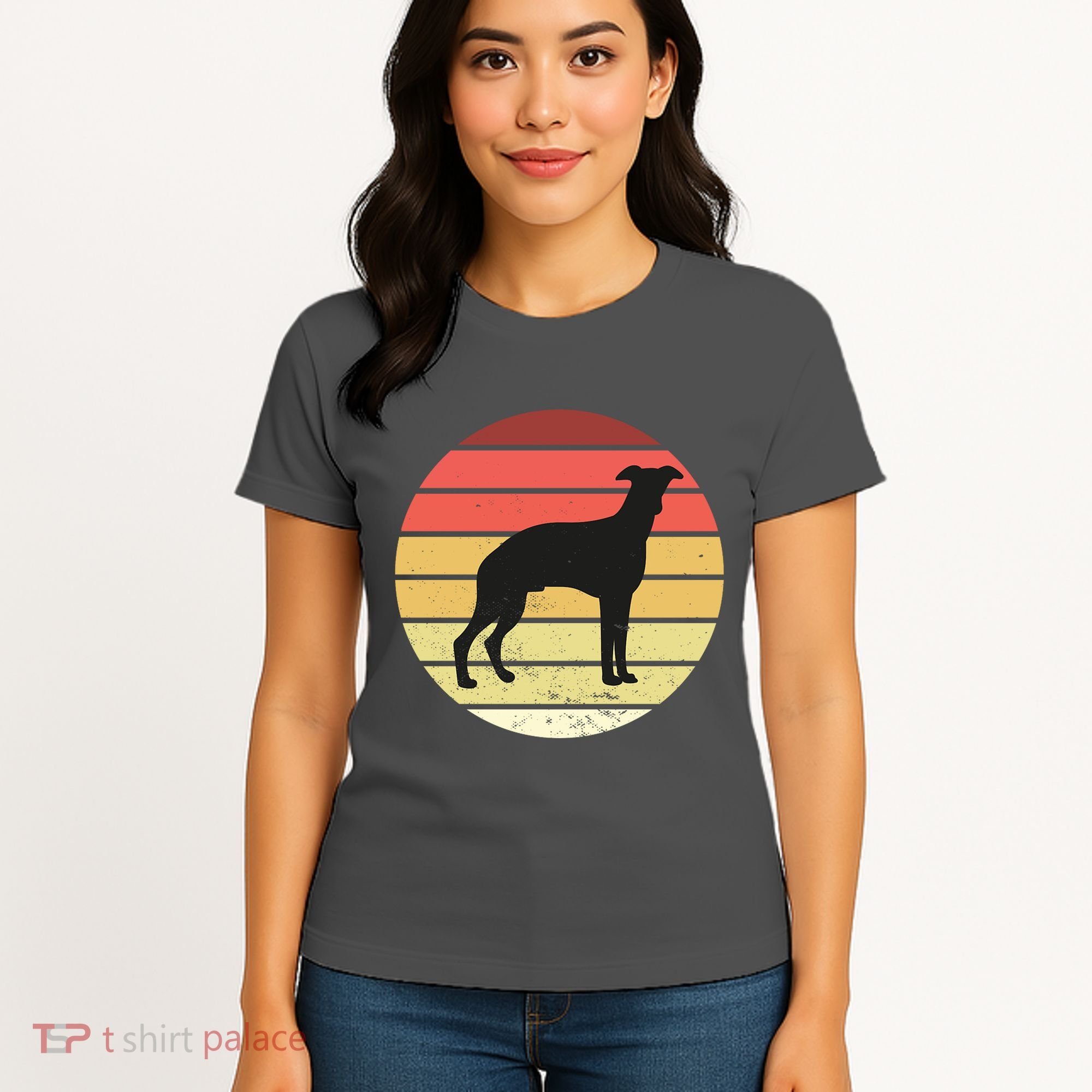 Retro Sunset Dog Lover Women's T-Shirt