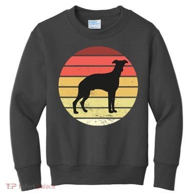 Retro Sunset Dog Lover Kids Sweatshirt