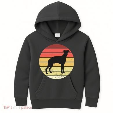 Retro Sunset Dog Lover Kids Hoodie