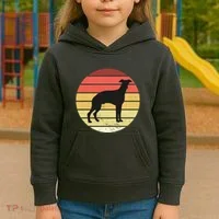 Retro Sunset Dog Lover Kids Hoodie thumb 3