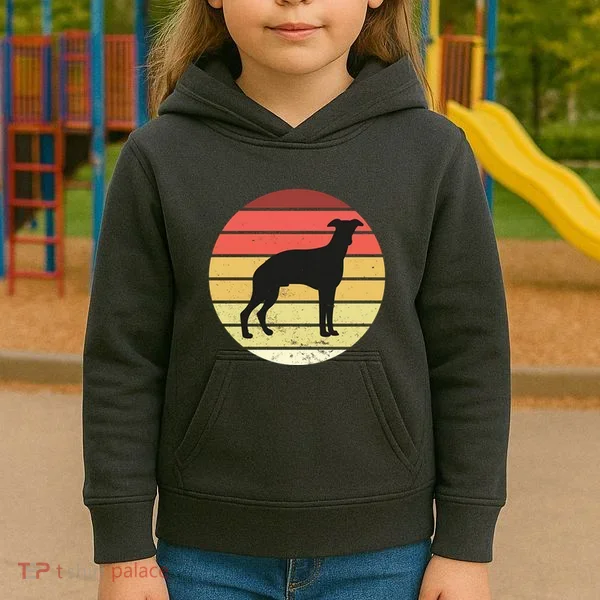 Retro Sunset Dog Lover Kids Hoodie