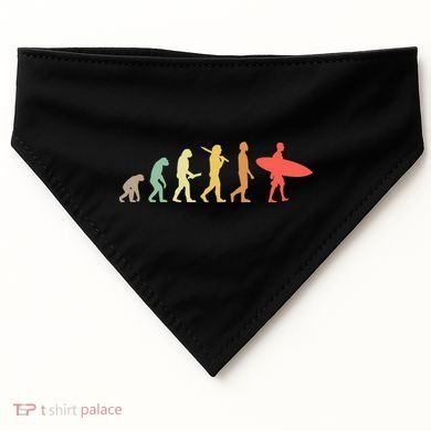 Retro Surfing Evolution Gift For Surfers Meaningful Gift USA-Made Doggie Bandana