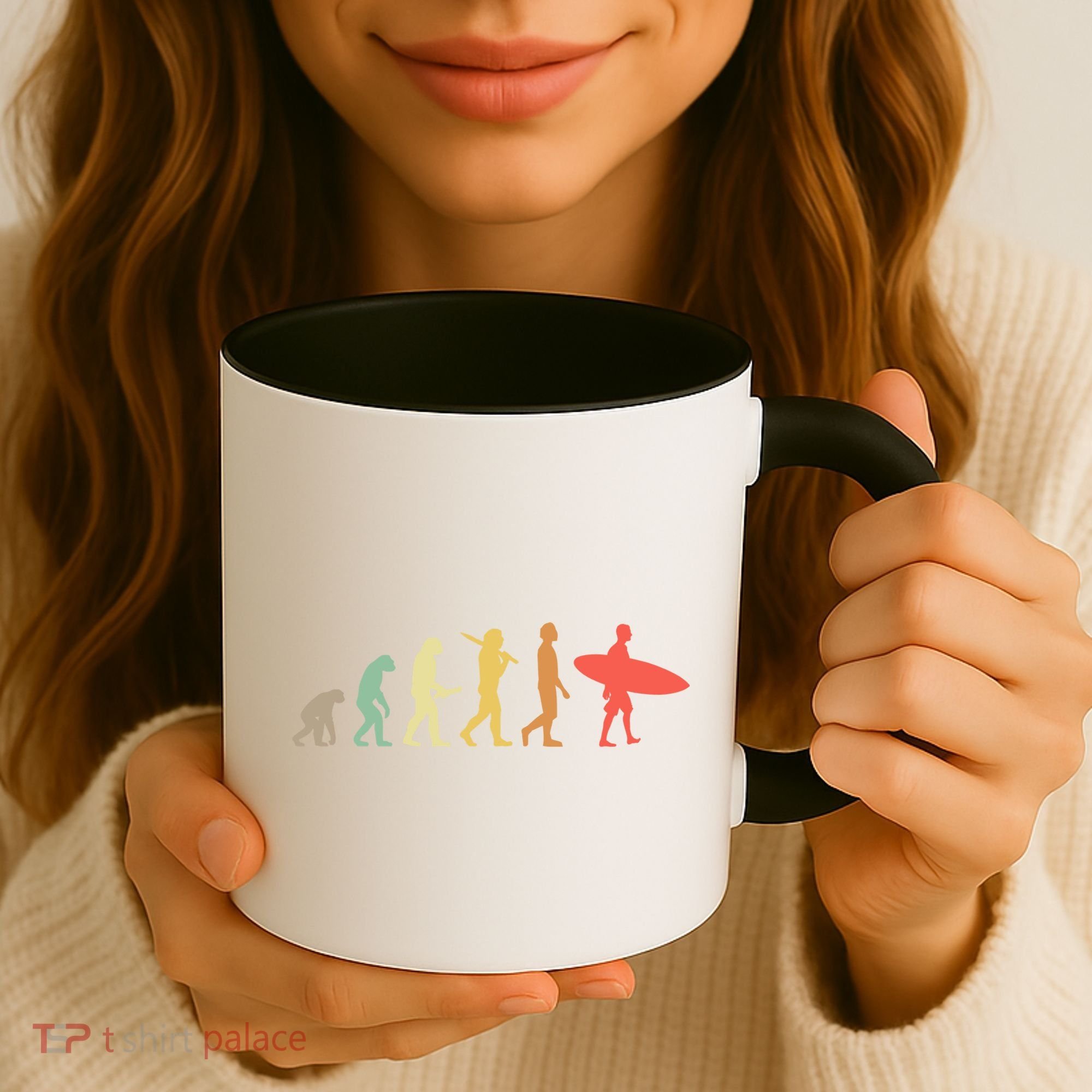 Retro Surfing Evolution Gift For Surfers Meaningful Gift Coffee Mug