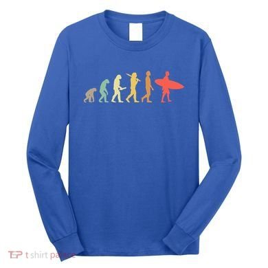 Retro Surfing Evolution Gift For Surfers Meaningful Gift Long Sleeve Shirt