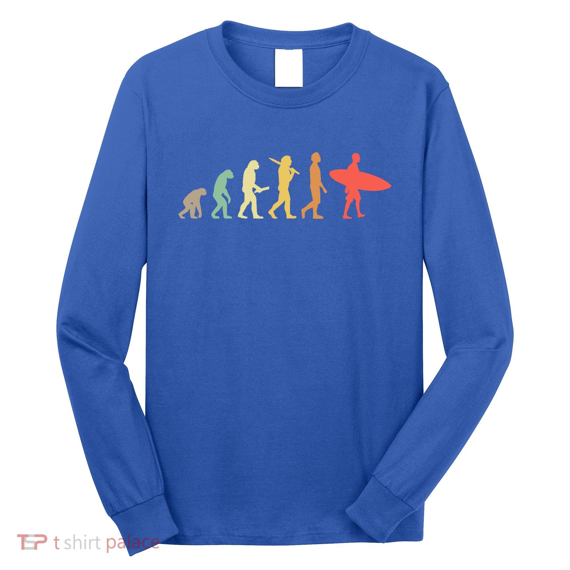 Retro Surfing Evolution Gift For Surfers Meaningful Gift Long Sleeve Shirt