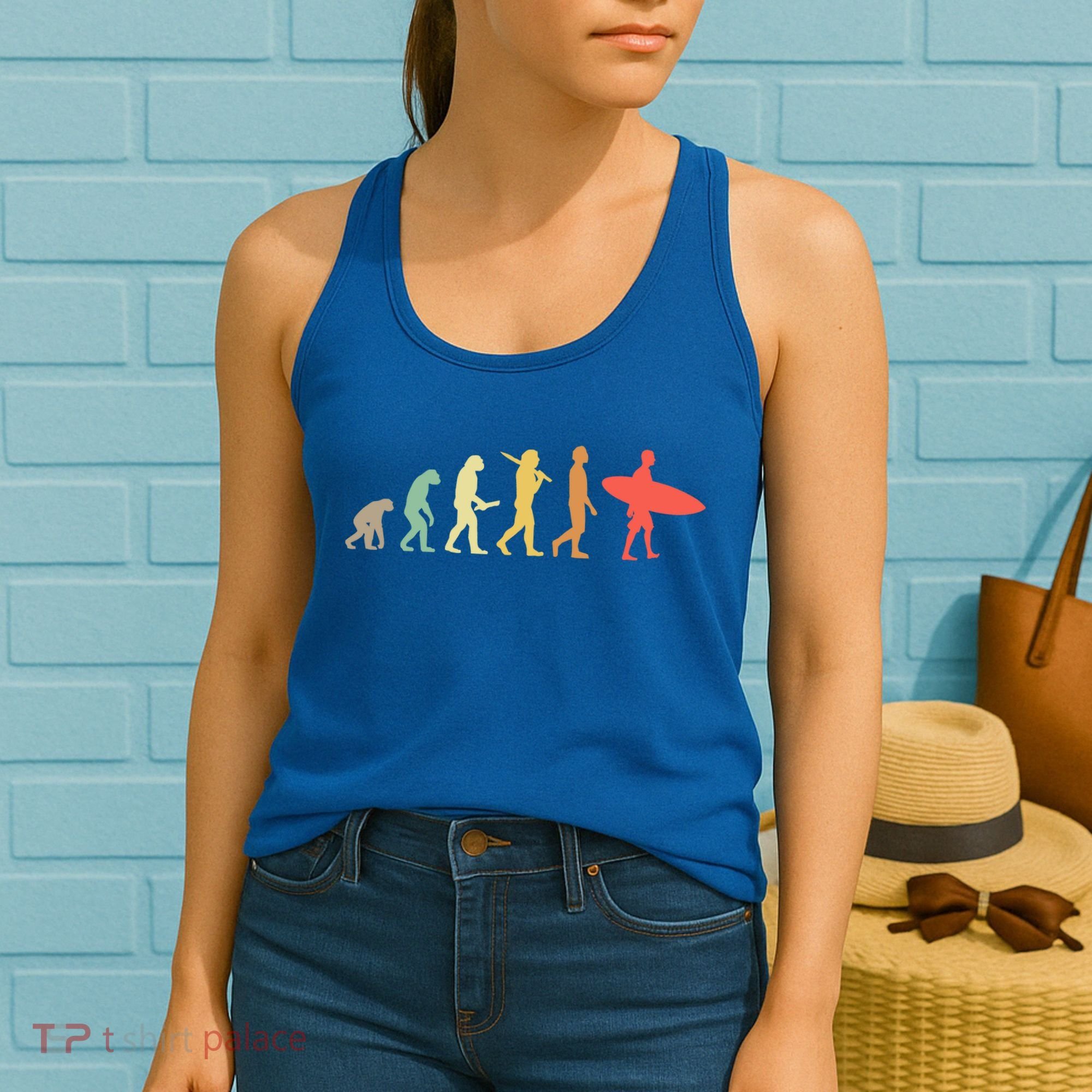 Retro Surfing Evolution Gift For Surfers Meaningful Gift Women's Tank Top