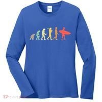 Retro Surfing Evolution Gift For Surfers Meaningful Gift Women's Long Sleeve Shirt thumb 0