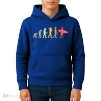 Retro Surfing Evolution Gift For Surfers Meaningful Gift Kids Hoodie thumb 4