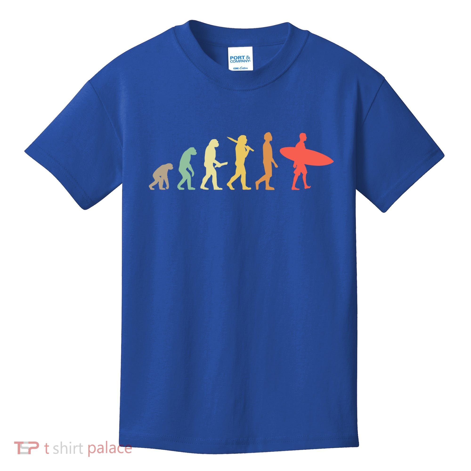 Retro Surfing Evolution Gift For Surfers Meaningful Gift Kids T-Shirt