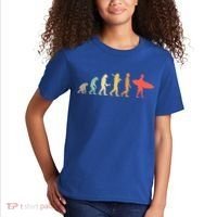 Retro Surfing Evolution Gift For Surfers Meaningful Gift Kids T-Shirt thumb 2