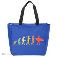 Retro Surfing Evolution Gift For Surfers Meaningful Gift Tote Bag thumb 0