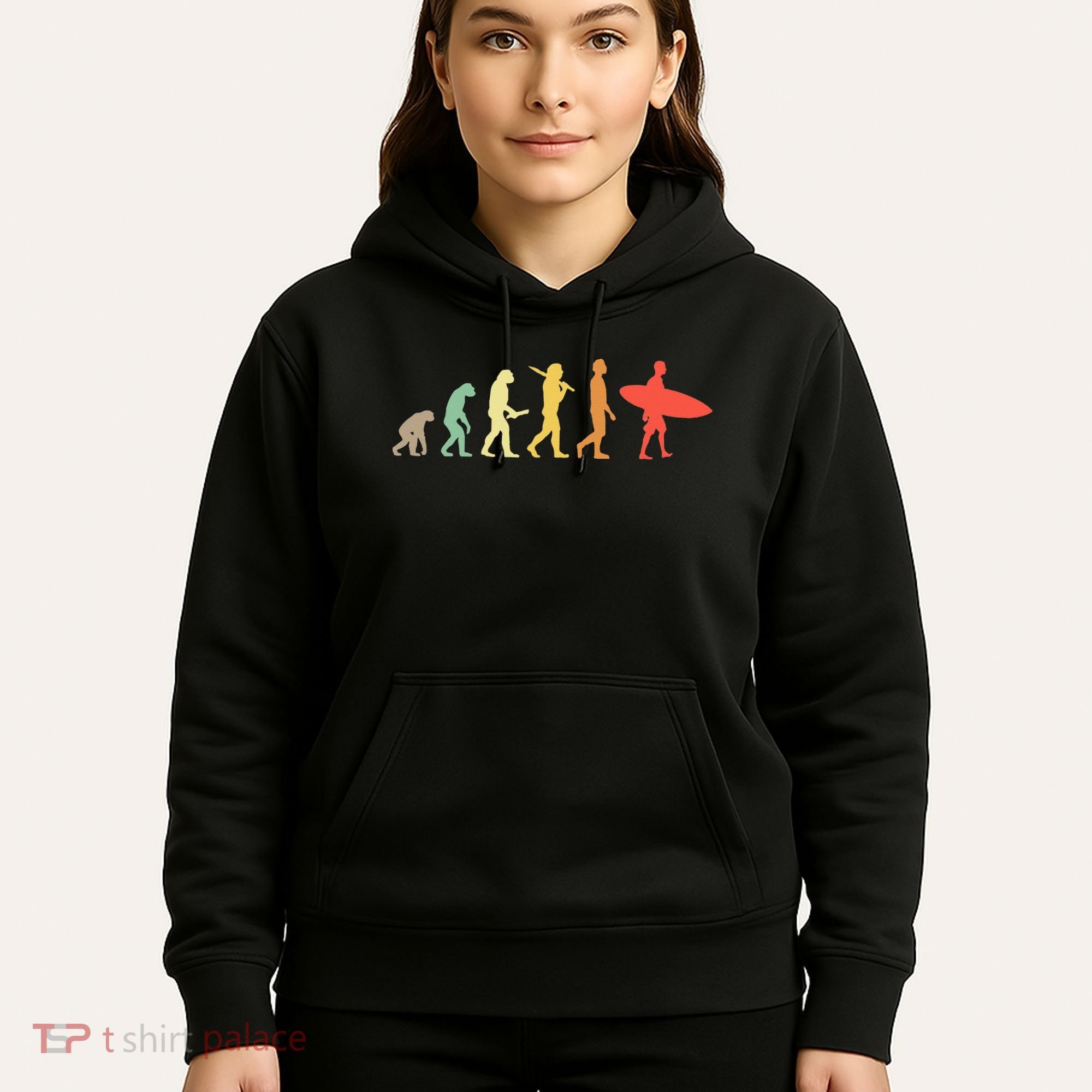 Retro Surfing Evolution Gift For Surfers Hoodie