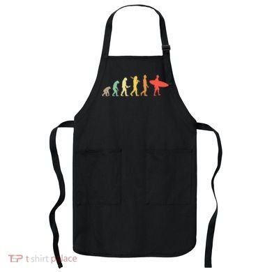 Retro Surfing Evolution Gift For Surfers Apron