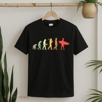 Retro Surfing Evolution Gift For Surfers T-Shirt thumb 2