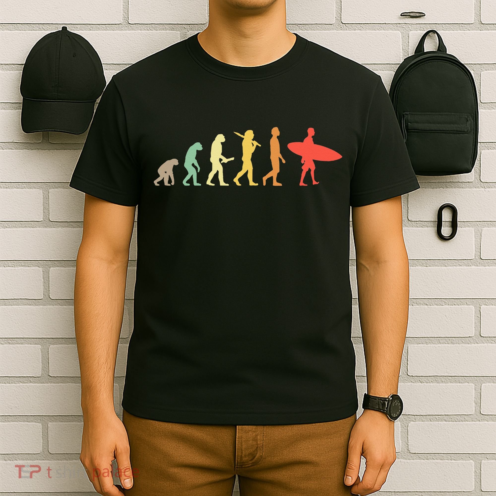 Retro Surfing Evolution Gift For Surfers T-Shirt