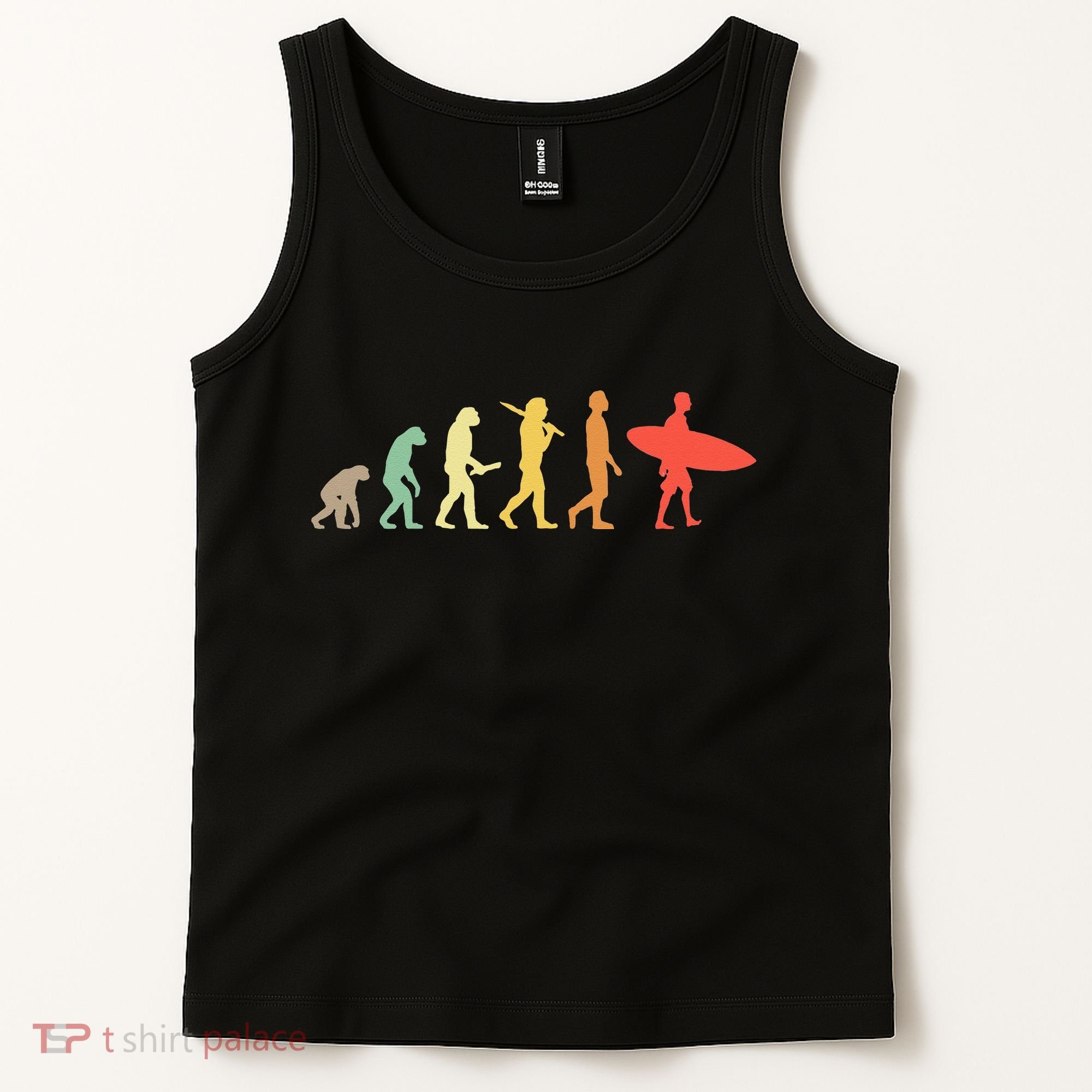 Retro Surfing Evolution Gift For Surfers Tank Top