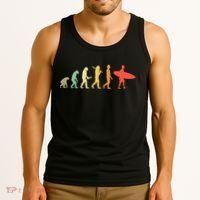 Retro Surfing Evolution Gift For Surfers Tank Top thumb 3