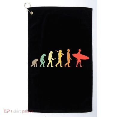 Retro Surfing Evolution Gift For Surfers Golf Towel