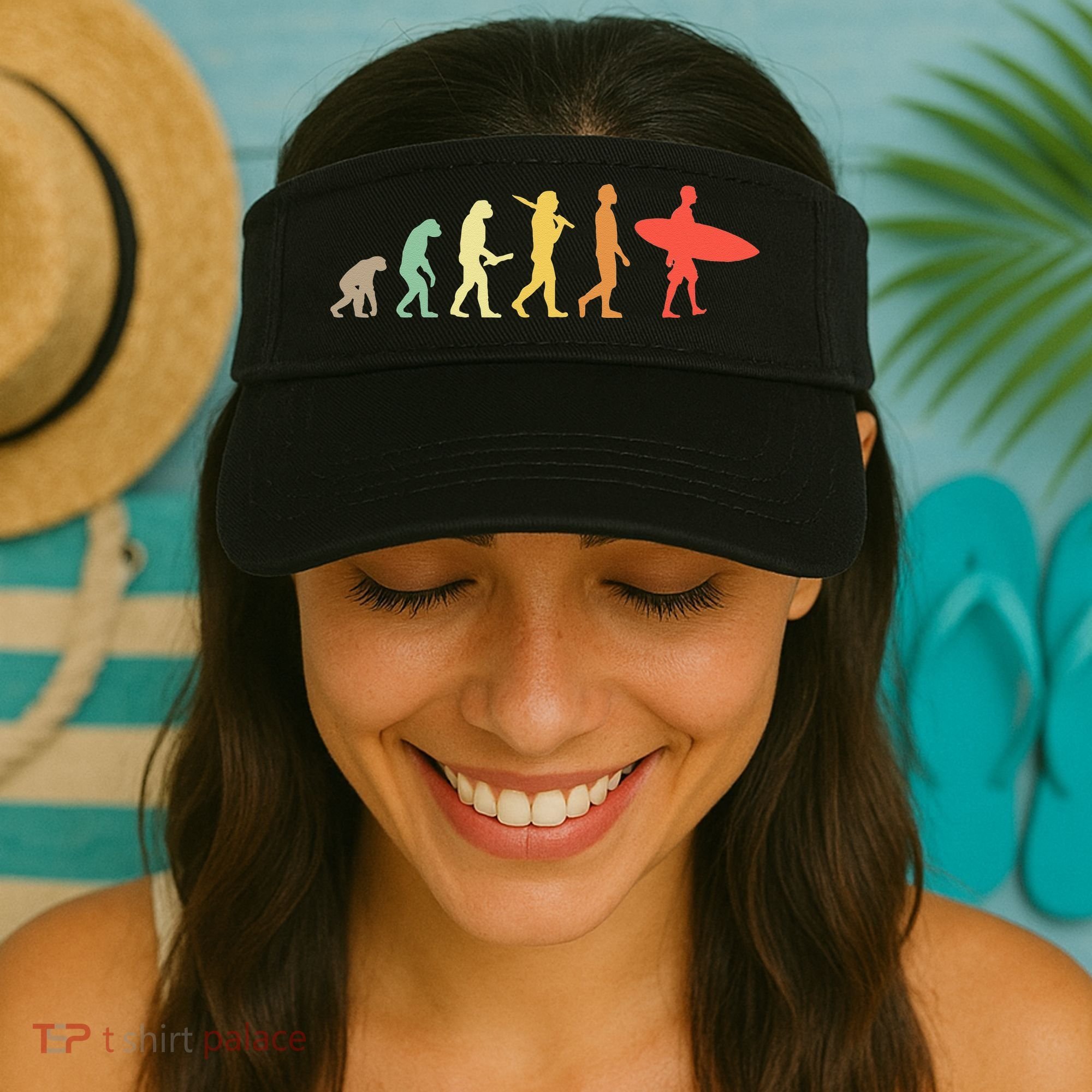 Retro Surfing Evolution Gift For Surfers Visor