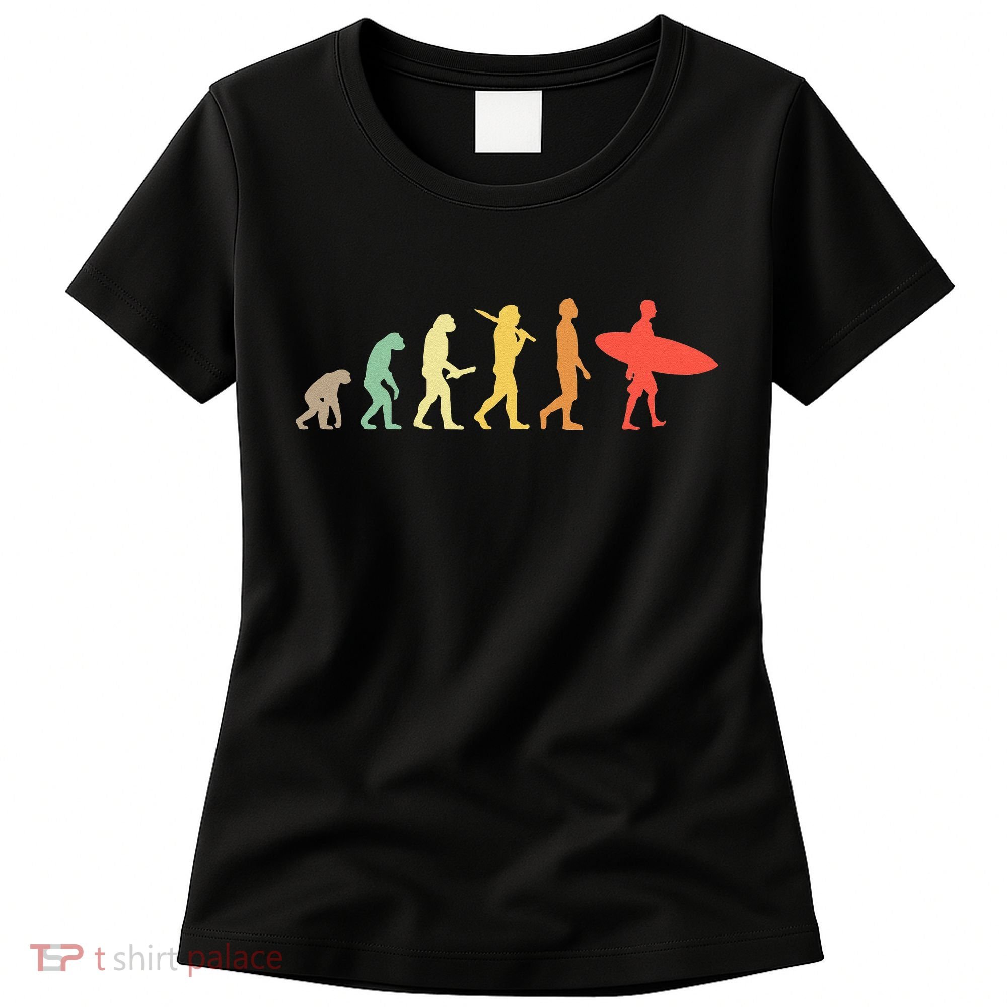 Retro Surfing Evolution Gift For Surfers Women's T-Shirt
