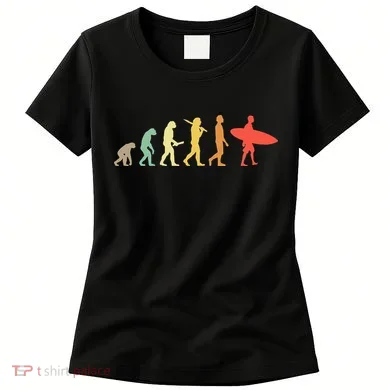 Retro Surfing Evolution Gift For Surfers Women's T-Shirt