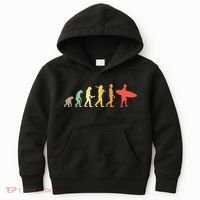 Retro Surfing Evolution Gift For Surfers Kids Hoodie thumb 0